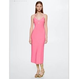 Mango Hot Pink Midi Dress